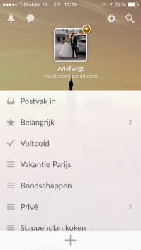 Basispagina Wunderlist