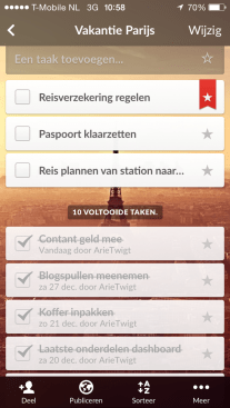 Foto voltooide taken Wunderlist