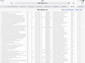 TweetExplorer download tweets cvs