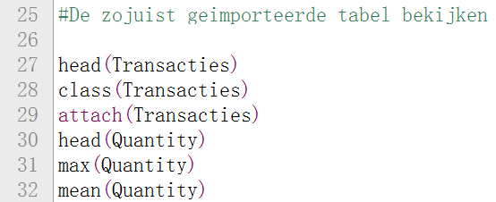 Tabel bekijken R functies