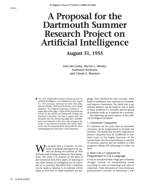 aspecten artificial intelligence John McCarthy